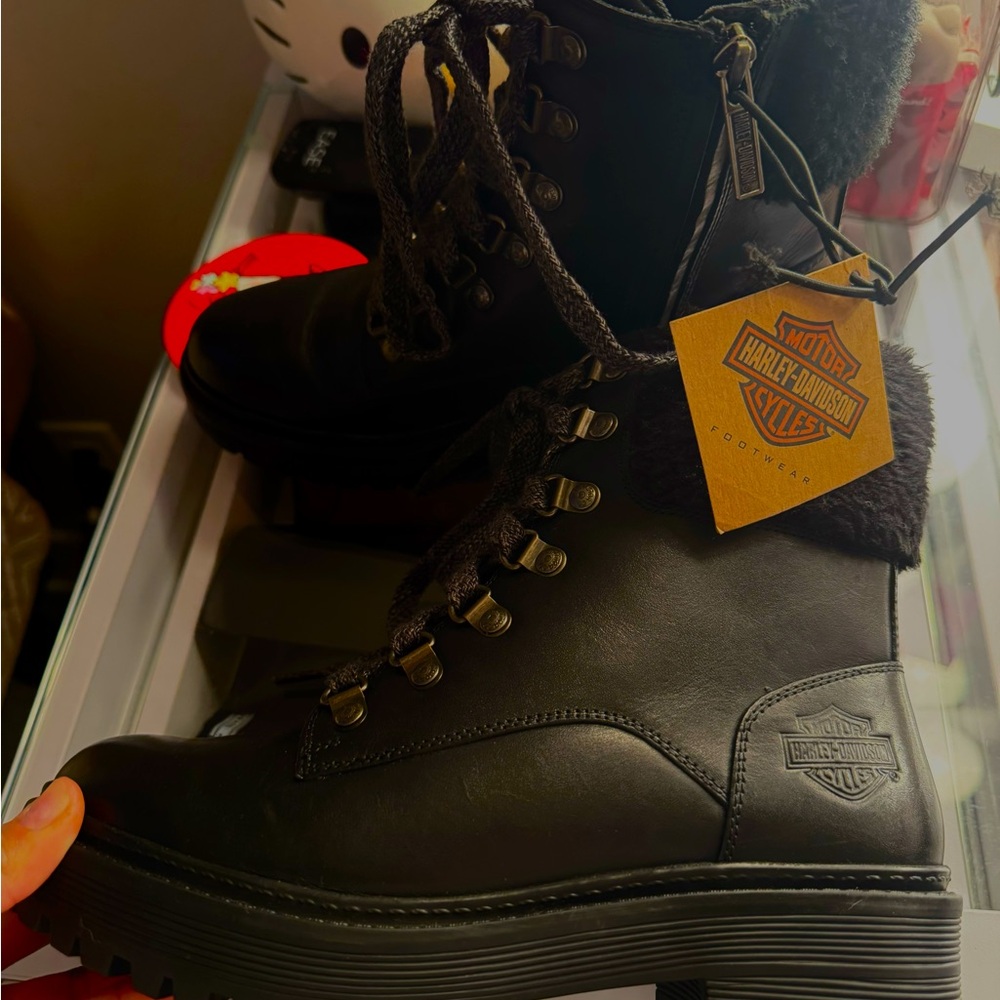 Women HARLEY DAVIDSON faux Fur Booties